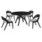 Armen Living Venus and Polly 5 Piece Black Marble Round Dining Set SETVEDIBLK5C - alternate 1